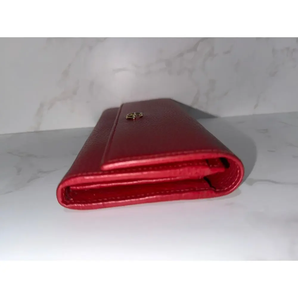 Gucci GG Marmont Continental Wallet in Red Leather